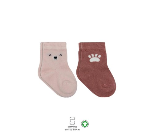 Bistyle Bear Penye Soket Çorap 2'Li BS10116 Pembe Bistyle Bear Penye Soket Çorap 2'Li BS10116 Pembe