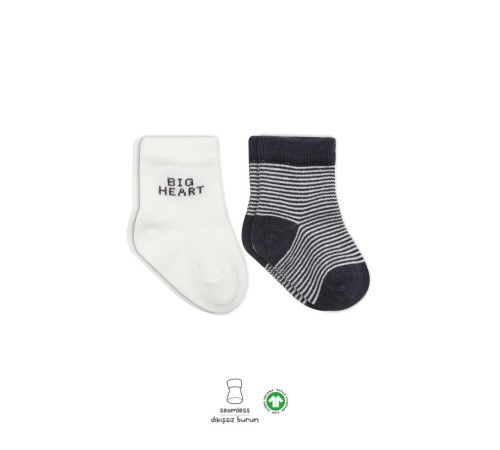 Bistyle Big Heart Penye Soket Çorap 2'Li BS10117 Antrasit Bistyle Big Heart Penye Soket Çorap 2'Li BS10117 Antrasit
