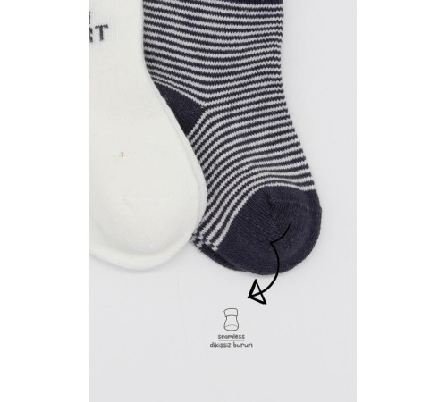 Bistyle Big Heart Penye Soket Çorap 2'Li BS10117 Antrasit Bistyle Big Heart Penye Soket Çorap 2'Li BS10117 Antrasit