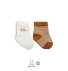 Bistyle Big Heart Penye Soket Çorap 2'Li BS10117 Hardal
