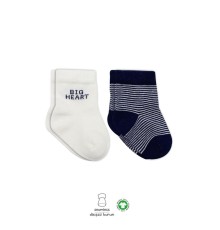 Bistyle Big Heart Penye Soket Çorap 2'Li BS10117 Lacivert