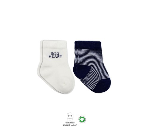 Bistyle Big Heart Penye Soket Çorap 2'Li BS10117 Lacivert Bistyle Big Heart Penye Soket Çorap 2'Li BS10117 Lacivert