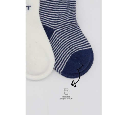 Bistyle Big Heart Penye Soket Çorap 2'Li BS10117 Lacivert Bistyle Big Heart Penye Soket Çorap 2'Li BS10117 Lacivert