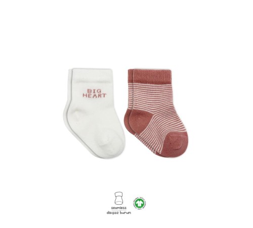 Bistyle Big Heart Penye Soket Çorap 2'Li BS10117 Pudra Bistyle Big Heart Penye Soket Çorap 2'Li BS10117 Pudra