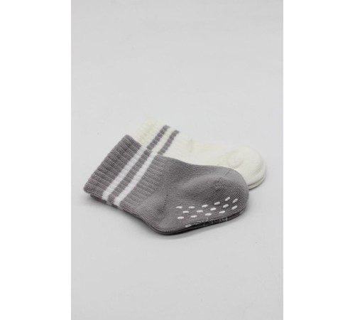 Bistyle Çemberli Kaymaz Soket Çorap 2'Li BS10125 Gri Ekru Bistyle Çemberli Kaymaz Soket Çorap 2'Li BS10125 Gri Ekru