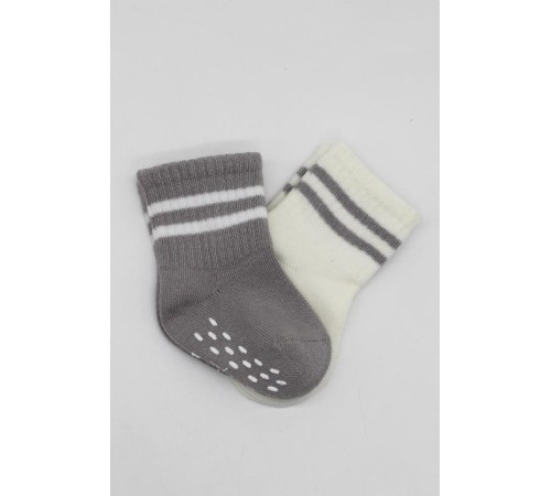 Bistyle Çemberli Kaymaz Soket Çorap 2'Li BS10125 Gri Ekru Bistyle Çemberli Kaymaz Soket Çorap 2'Li BS10125 Gri Ekru