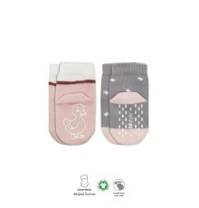 Bistyle Hayvan Figür Kaymaz Kız Soket Çorap 2'Li BS10120 Gri