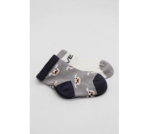 Bistyle Love Dog Penye Soket Çorap 2'Li BS10118 Gri Bistyle Love Dog Penye Soket Çorap 2'Li BS10118 Gri