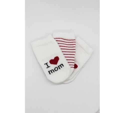 Bistyle Mom Dad 3'Lü Penye Soket Çorap 10123 Ekru