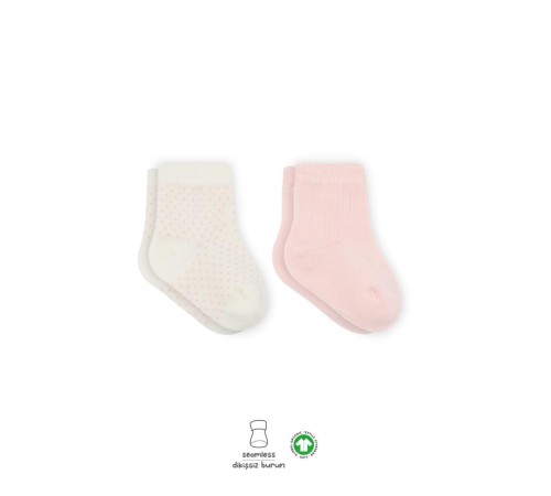 Bistyle Puan Derby Penye Soket Çorap 2'Li BS10103 Pembe Ekru Bistyle Puan Derby Penye Soket Çorap 2'Li BS10103 Pembe Ekru