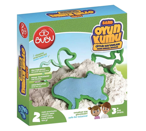 Bu-Bu Games Oyun Kumu ve Çiftlik Hayvan Kalıplı Set 500 gr Bu-Bu Games Oyun Kumu ve Çiftlik Hayvan Kalıplı Set 500 gr