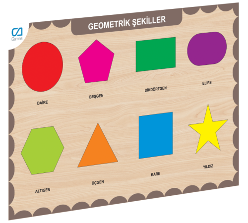 CAAHS-3204 CA GAMES AHŞAP GEOMETRİK ŞEKİLLER BUL-TAK