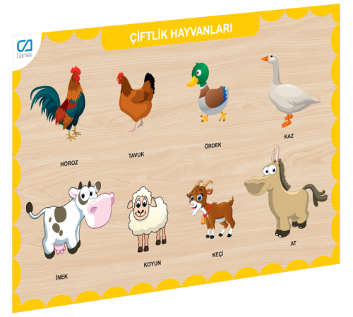 CAAHS-3211 CA GAMES AHŞAP ÇİFTLİK HAYVANLARI BUL-TAK