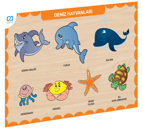 CAAHS-3212 CA GAMES AHŞAP DENİZ HAYVANLARI BUL-TAK