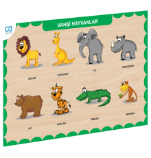 CAAHS-3213 CA GAMES AHŞAP VAHŞİ HAYVANLAR BUL-TAK