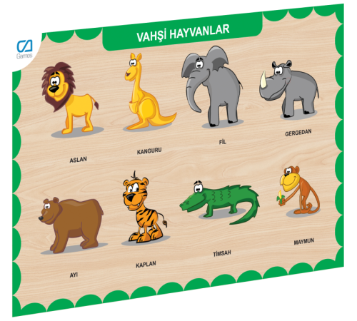 CAAHS-3213 CA GAMES AHŞAP VAHŞİ HAYVANLAR BUL-TAK