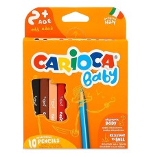 Carioca Baby Jumbo Üçgen Kuru Boya Kalemi 10'lu
