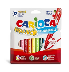 Carioca Bravo Süper Yıkanabilir Keçeli Boya Kalemi 12’li 42755