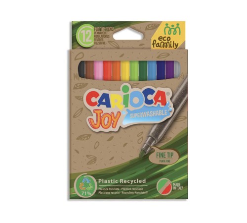 Carioca Eco Family Joy Süper Yıkanabilir Keçeli Boya Kalemi 12'Li Carioca Eco Family Joy Süper Yıkanabilir Keçeli Boya Kalemi 12'Li