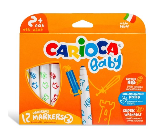 Carioca Jumbo Bebek Süper Yıkanabilir Keçeli Boya Kalemi 12'Li Carioca Jumbo Bebek Süper Yıkanabilir Keçeli Boya Kalemi 12'Li
