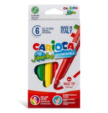 Carioca Jumbo Süper Yıkanabilir Keçeli Boya Kalemi 6'Lı