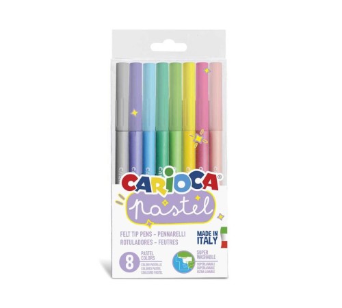 Carioca Pastel Süper Yıkanabilir Keçeli Kalem 8'Li Carioca Pastel Süper Yıkanabilir Keçeli Kalem 8'Li