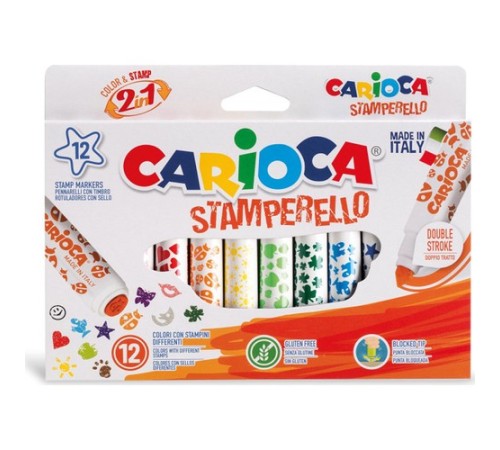 Carioca Stamperello Yıkanabilir Keçeli Boya Kalemi 12'Li Carioca Stamperello Yıkanabilir Keçeli Boya Kalemi 12'Li