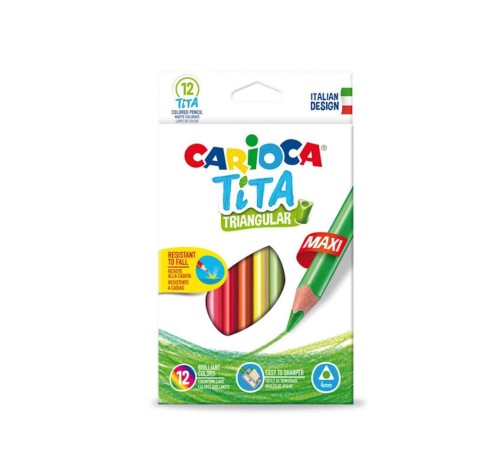 Carioca Tita Maxi Üçgen Kuru Boya Kalemi 12'Li Carioca Tita Maxi Üçgen Kuru Boya Kalemi 12'Li
