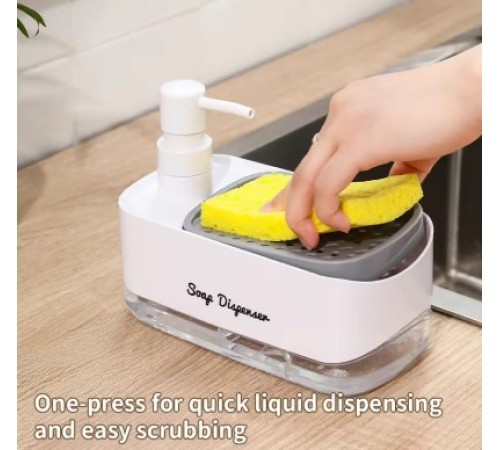 Çift Hazneli Sıvı Sabunluk ve Süngerlik Hazneli