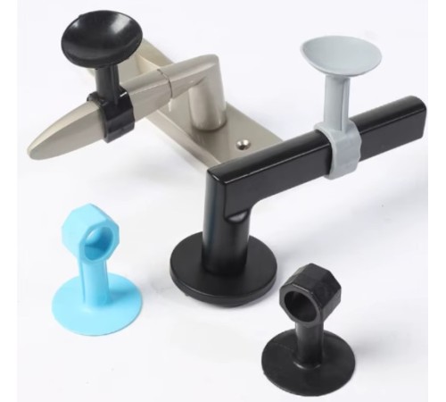 CM-072 Vantuzlu Geçmeli Kapı Kolu Stoper 4lü Set Beyaz