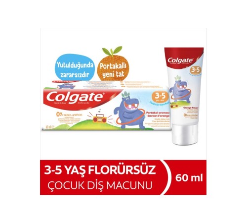 Colgate Kids Portakal Aromalı Florürsüz Diş Macunu 3-5 Yaş 60 ml Colgate Kids Portakal Aromalı Florürsüz Diş Macunu 3-5 Yaş 60 ml