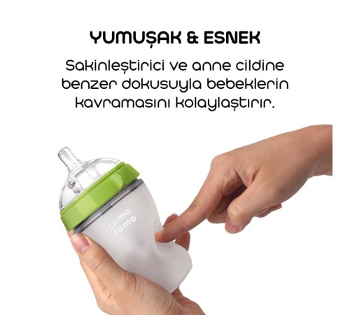 Comotomo Antikolik Silikon Biberon 250 ml 3-6 Ay Yeşil Comotomo Antikolik Silikon Biberon 250 ml 3-6 Ay Yeşil