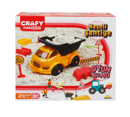 Crafy Neşeli Şantiye Oyun Kumu Seti 500 g 14 Parça Crafy Neşeli Şantiye Oyun Kumu Seti 500 g 14 Parça
