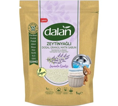 Dalan Zeytinyağlı Doğal Granül Matik Sabun Lavanta Esintisi 1000 Gr Dalan Zeytinyağlı Doğal Granül Matik Sabun Lavanta Esintisi 1000 Gr