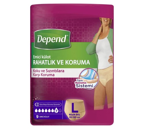 Depend Emici Külot Büyük Boy Kadın 9 Adet Depend Emici Külot Büyük Boy Kadın 9 Adet