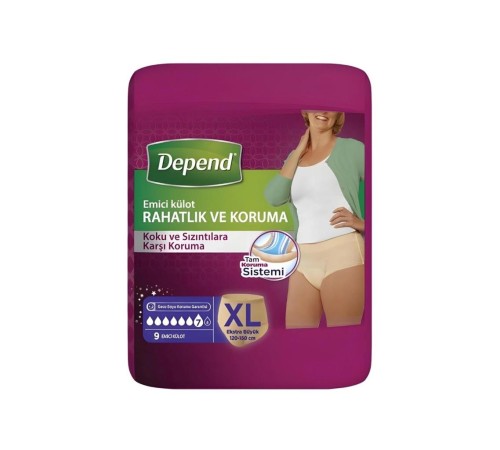 Depend Emici Külot Extra Büyük Boy Kadın 9 Adet Depend Emici Külot Extra Büyük Boy Kadın 9 Adet