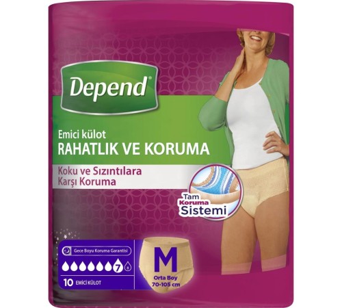 Depend Emici Külot Orta Boy Kadın 10 Adet Depend Emici Külot Orta Boy Kadın 10 Adet