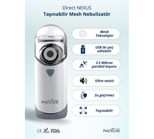 Direct Nexus Taşınabilir Mesh Hava Makinesi Nebulizatör