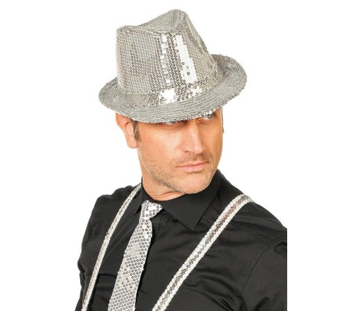Disko Star Gümüş Payetli Fötr Şapka Yetişkin Boy Disko Star Gümüş Payetli Fötr Şapka Yetişkin Boy