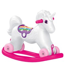Dolu Unicorn Sallanan Tekerlekli At