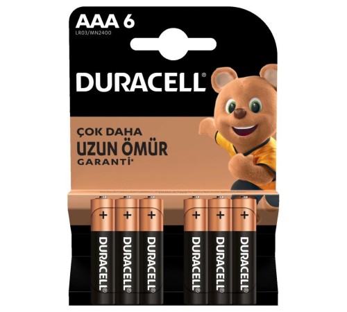 Duracell 6'Lı AAA İnce Kalem Pil Duracell 6'Lı AAA İnce Kalem Pil