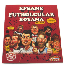 Efsane Futbolcular Çıkartmalı Maskeli Boyama Kitabı