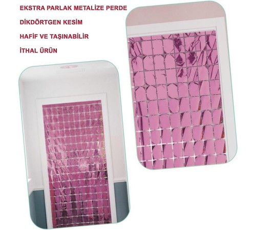 Ekstra Metalize Rose Gold Renk Disko Dikdörtgen Kesim Kapı Perdesi Dekorasyon 1x2 Metre Ekstra Metalize Rose Gold Renk Disko Dikdörtgen Kesim Kapı Perdesi Dekorasyon 1x2 Metre