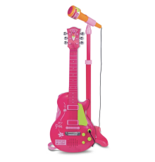 Elektronik Ayaklı Mikrofonlu Pembe Gitar