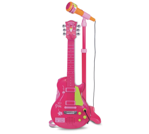 Elektronik Ayaklı Mikrofonlu Pembe Gitar Elektronik Ayaklı Mikrofonlu Pembe Gitar