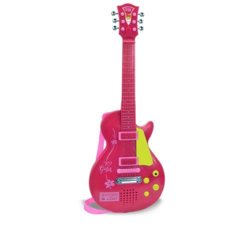 Elektronik Tuşlu ve Telli Askılı Pembe Gitar Elektronik Tuşlu ve Telli Askılı Pembe Gitar