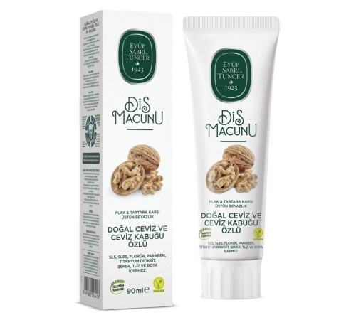 Eyüp Sabri Tuncer Doğal Diş Macunu 90 Gr Ceviz & Ceviz Kabuğu Özlü Eyüp Sabri Tuncer Doğal Diş Macunu 90 Gr Ceviz & Ceviz Kabuğu Özlü