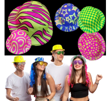 Farklı Desenlerde Plastik Neon UV Işık Parti Şapkası 1 Adet