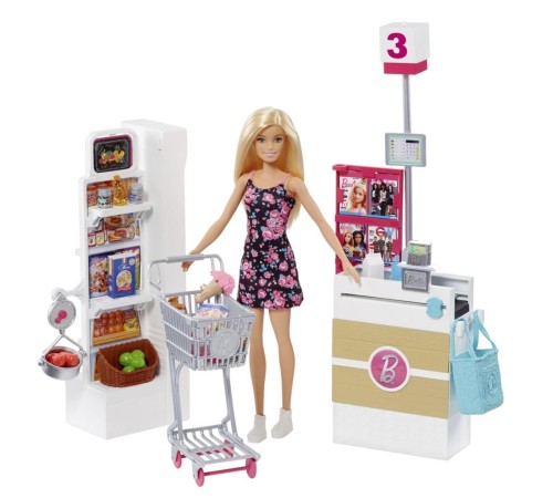 FRP01 Barbie Süpermarkette Oyun Seti FRP01 Barbie Süpermarkette Oyun Seti