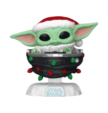 Funko POP Star Wars Holiday Grogu with Santa Hat in Pram